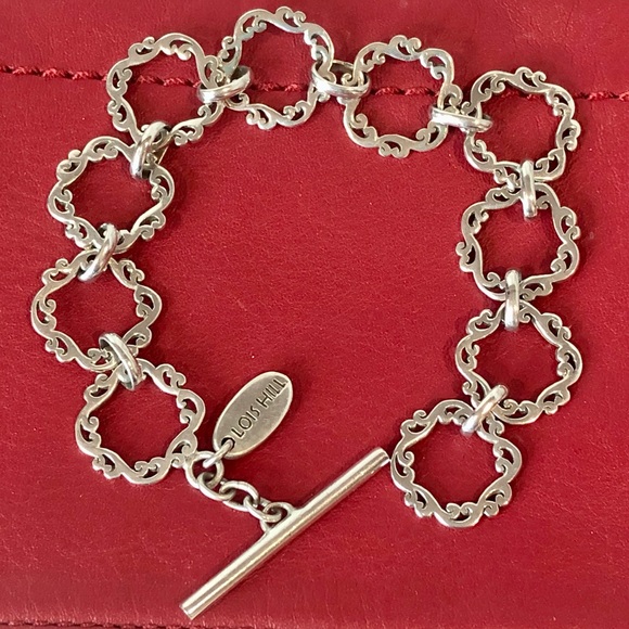 LOIS HILL Cut Out Gently Sculpted Sterling Silver Suspended Circle Drop Earrings - Picture 9 of 9